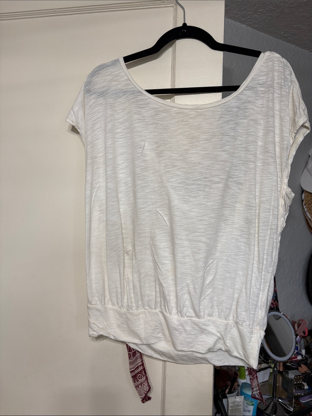 American Eagle Outfitters White Short Sleeve Blouson Top